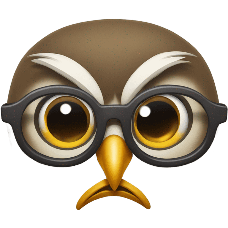 Angry owl with glasses emoji