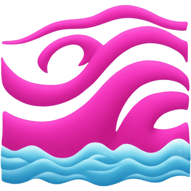 Original wave emoji but in hot pink emoji