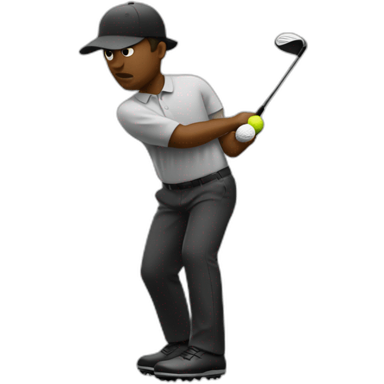 Noir qui fait du golf emoji