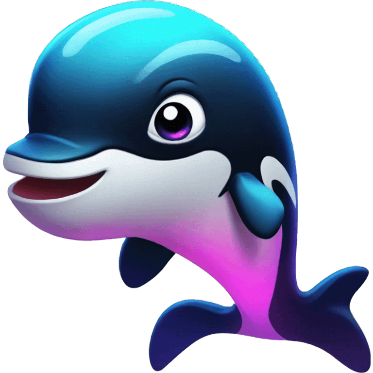 neon orca cute emoji