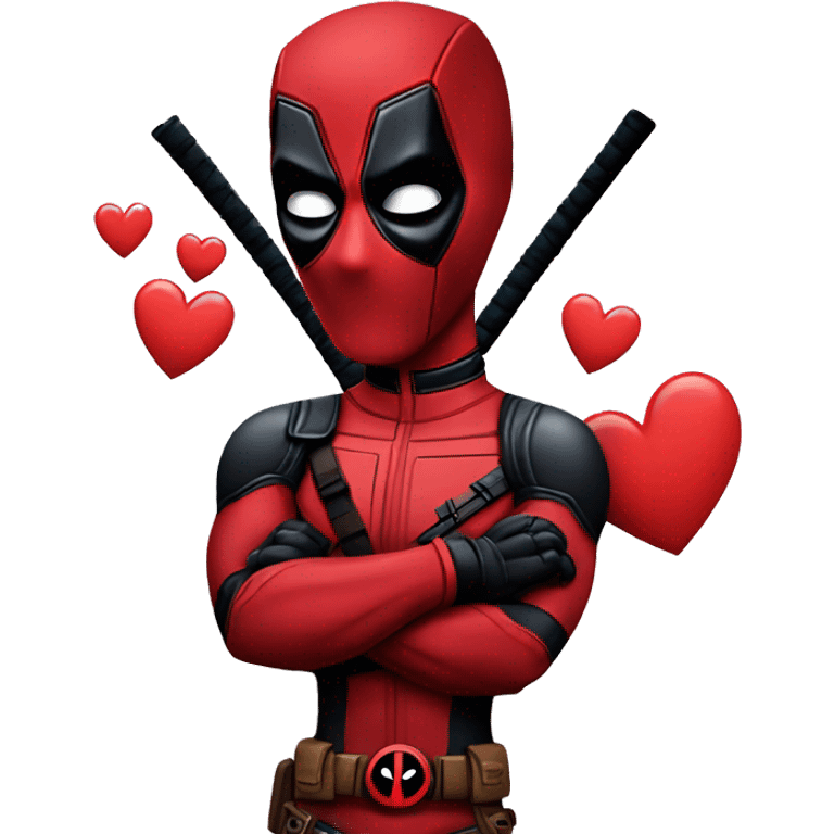 Deadpool with heart emoji