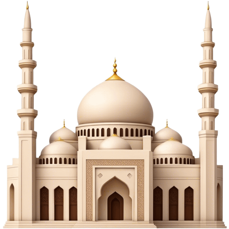 Cinematic Realistic Mohammad Al-Amin Mosque Landmark Emoji, showcasing the intricate architecture of the mosque rendered with rich textures and majestic, soft lighting. emoji