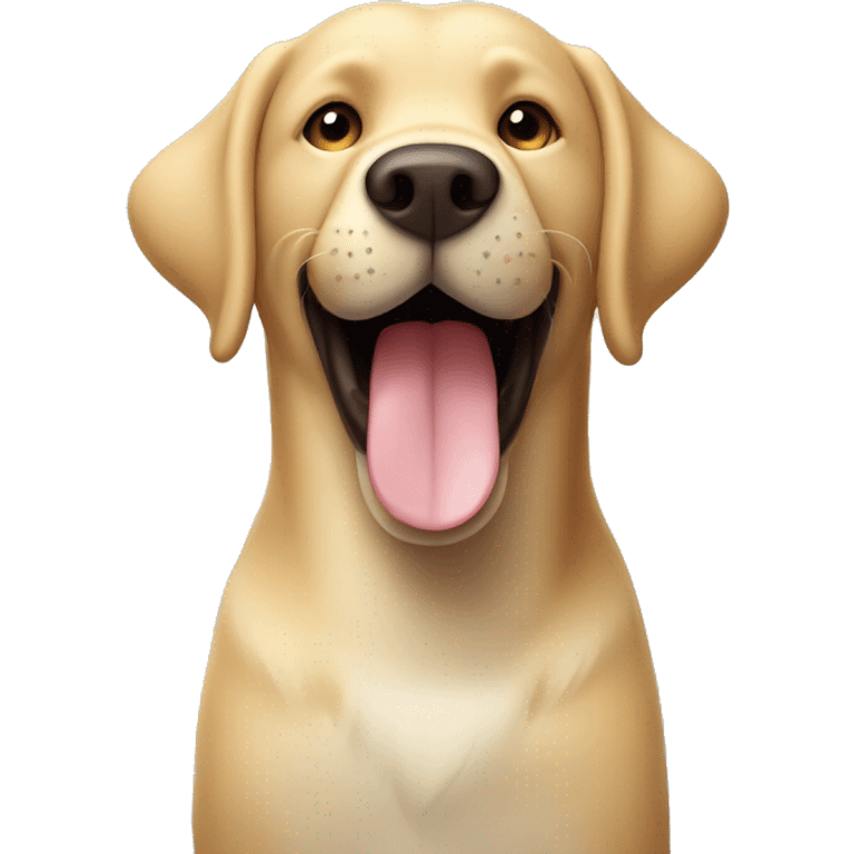 Labrador Retriever Head smiling and holding thumbs up with its paw emoji