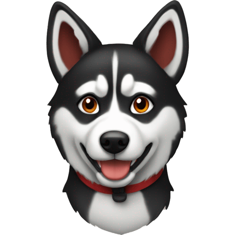 Red and black husky emoji