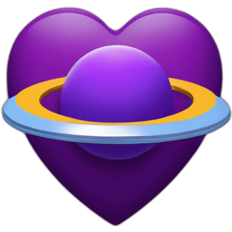 purple heart with saturn ring emoji