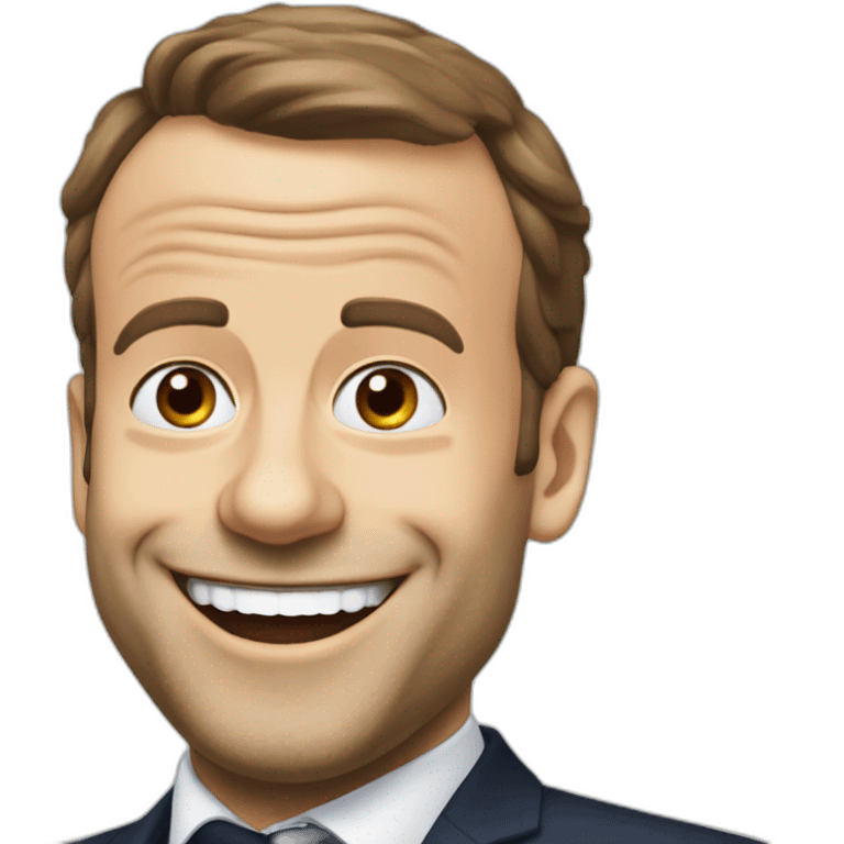 Macron en train de rire emoji