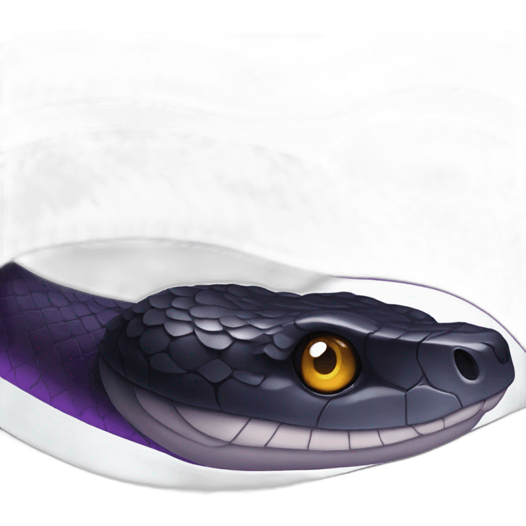 black snake with purple eyes emoji