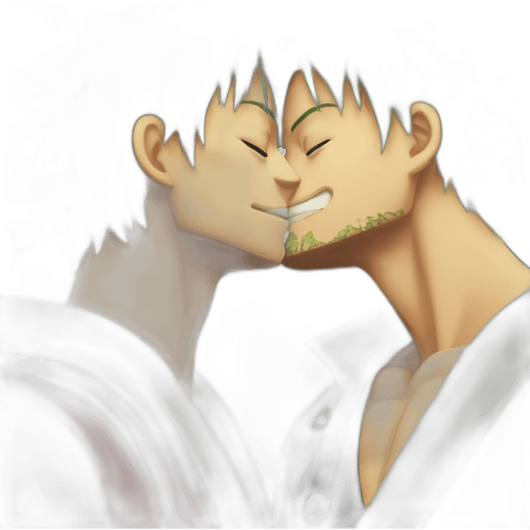 Zoro kissing luffy emoji