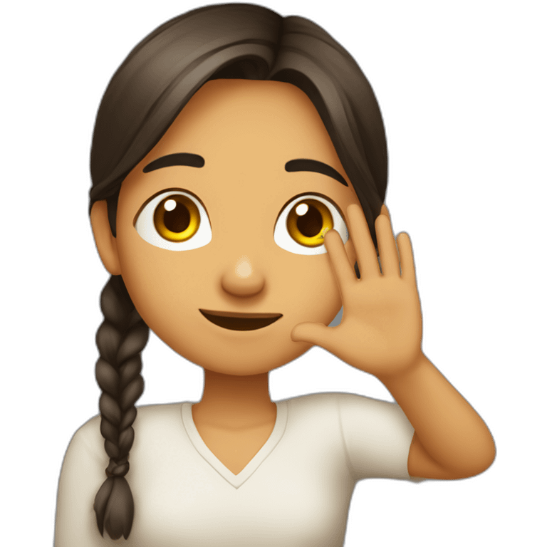 indian Gujarati teenager funny taunt holding up a L shape with her hand on her her forehead emoji