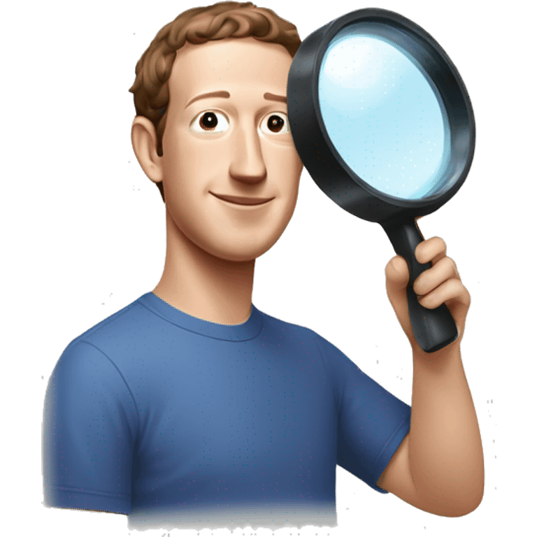 Mark zuckerberg holding a magnifying glass  emoji