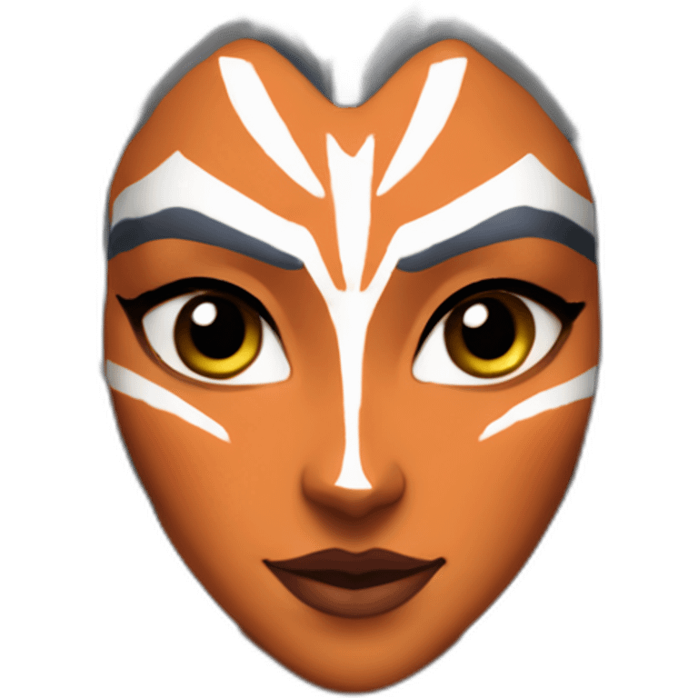 Sexy Ahsoka Tano posing (portrait, front facing, Apple iOS 17 style) (small horns) emoji