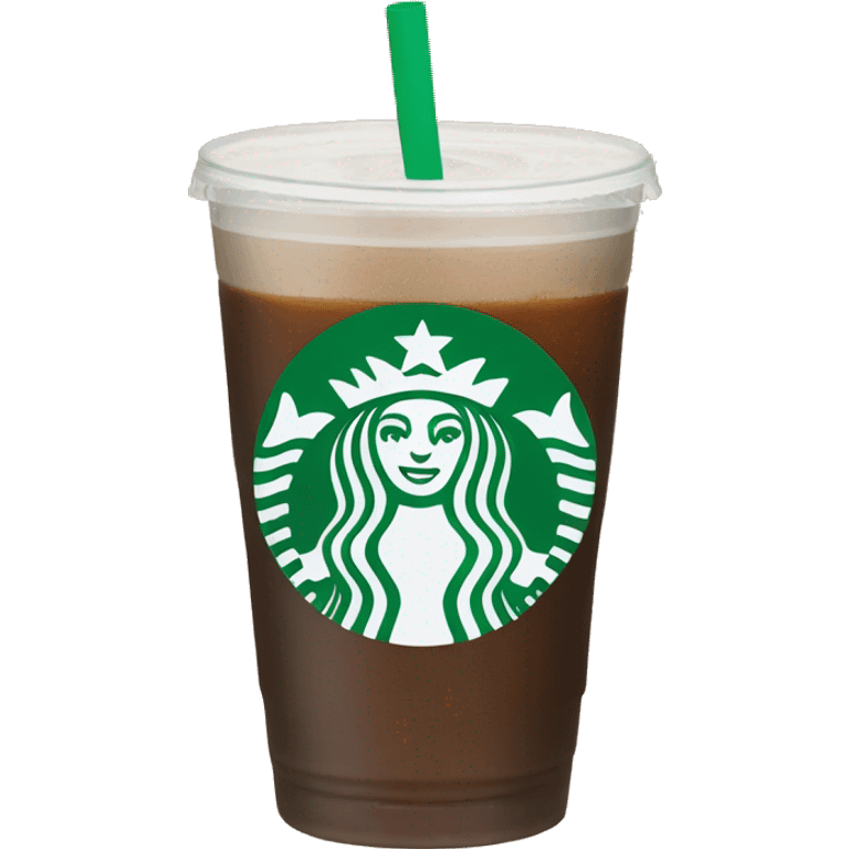 Starbuck ice coffee with ice cubes emoji