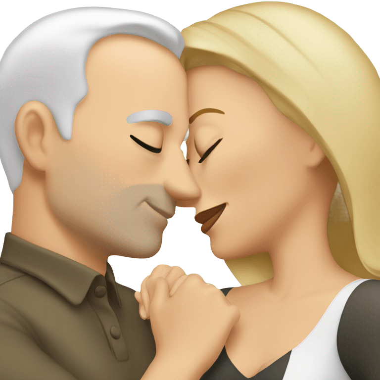 White wife kissing on white husband emoji