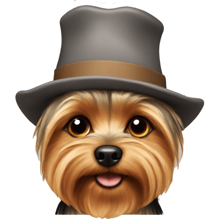 Yorkshire terrier wearing a hat emoji