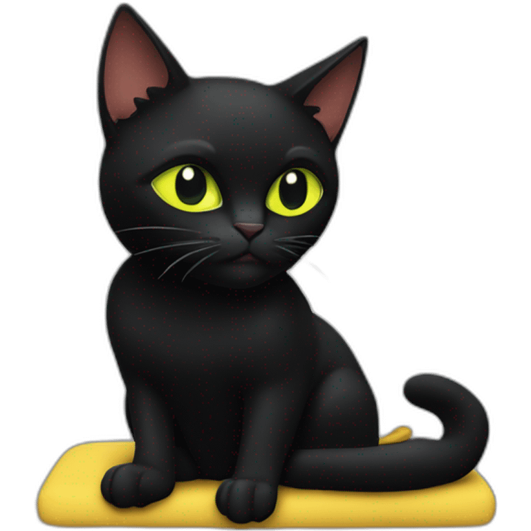 Chat noir sur canapé emoji