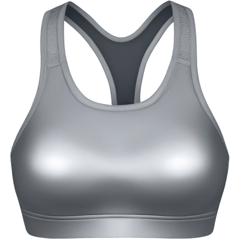 Realistic metallic silver sports bra isolated.  emoji