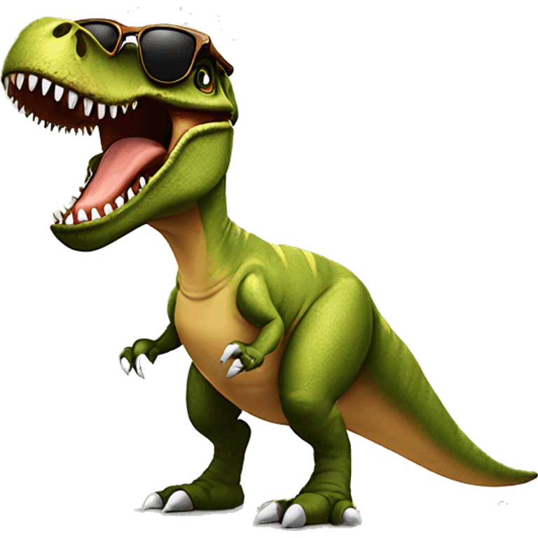 Cool T-Rex dinosaur wearing sunglasses emoji