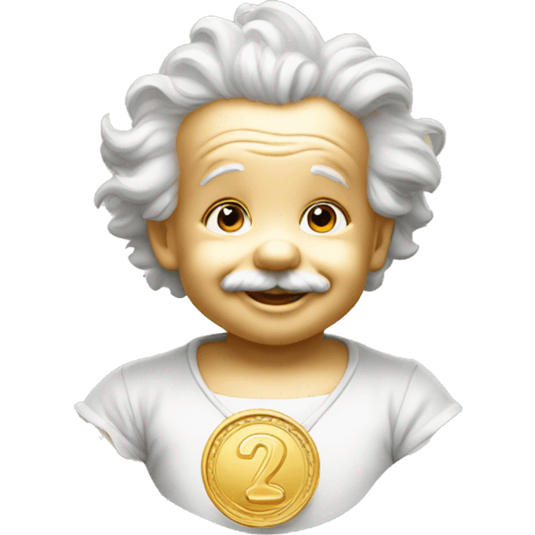 albert einstein happy baby face gold medal emoji