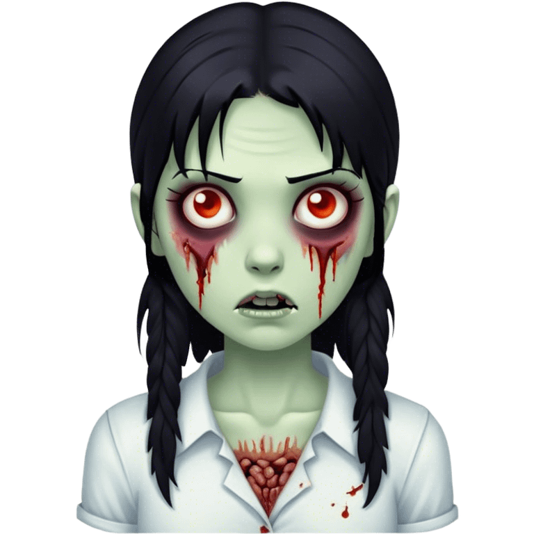 Zombie girl black hair  emoji