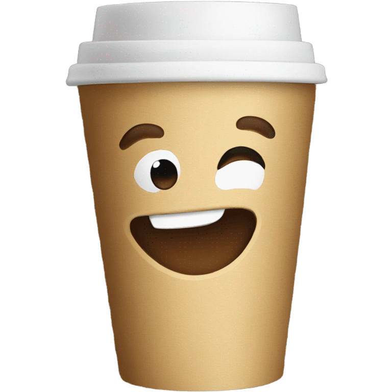 coffee paper cup satisfied happy face emoji