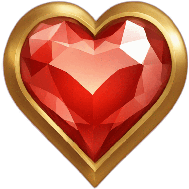 Red heart diamond with gold border emoji