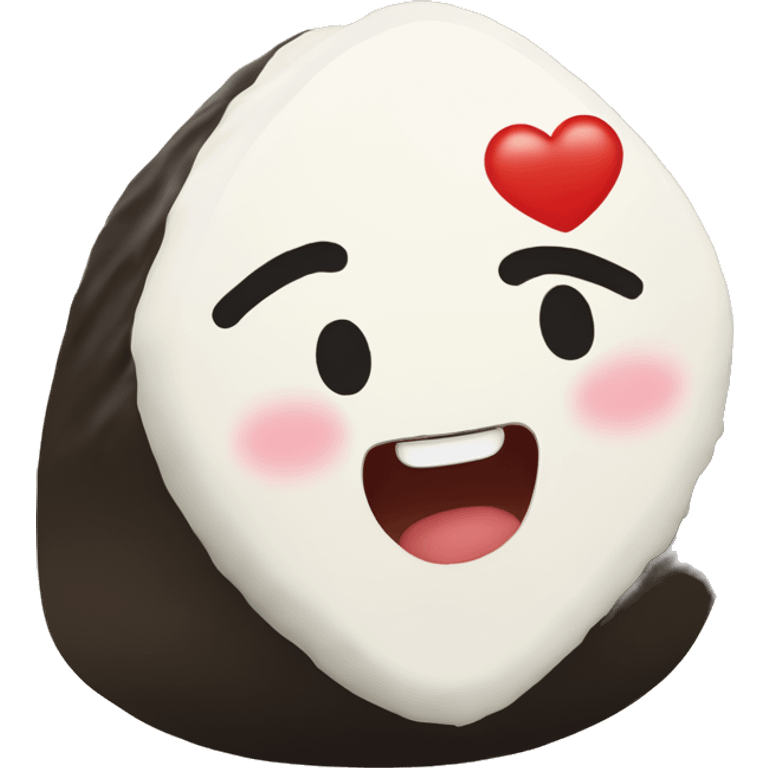 Onigiri in the shape of a heart, Joyful onigiri emoji