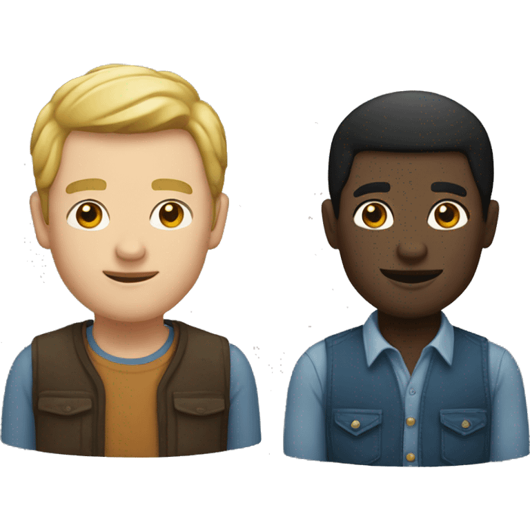 A white farmer man next to a black man emoji