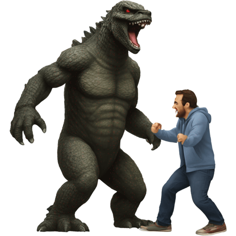 Godzilla fighting Bigfoot  emoji