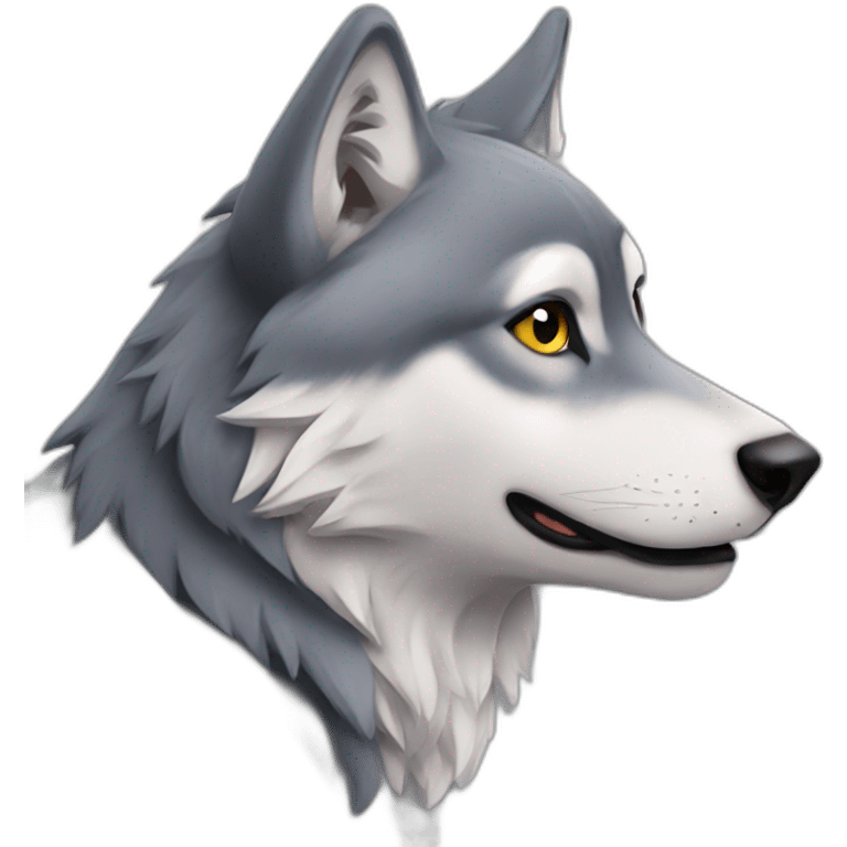 female wolf sending a kiss emoji