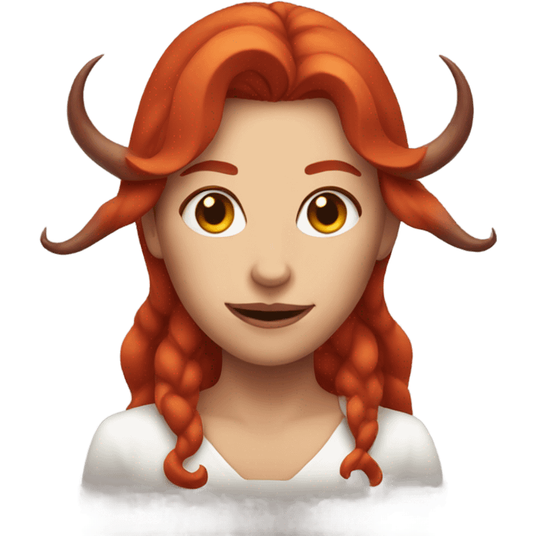 woman with red hair and demon horns emoji