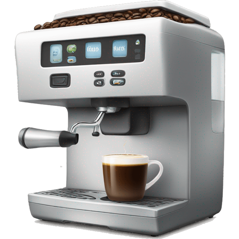 Coffee machine with a mug of coffee and milk  emoji