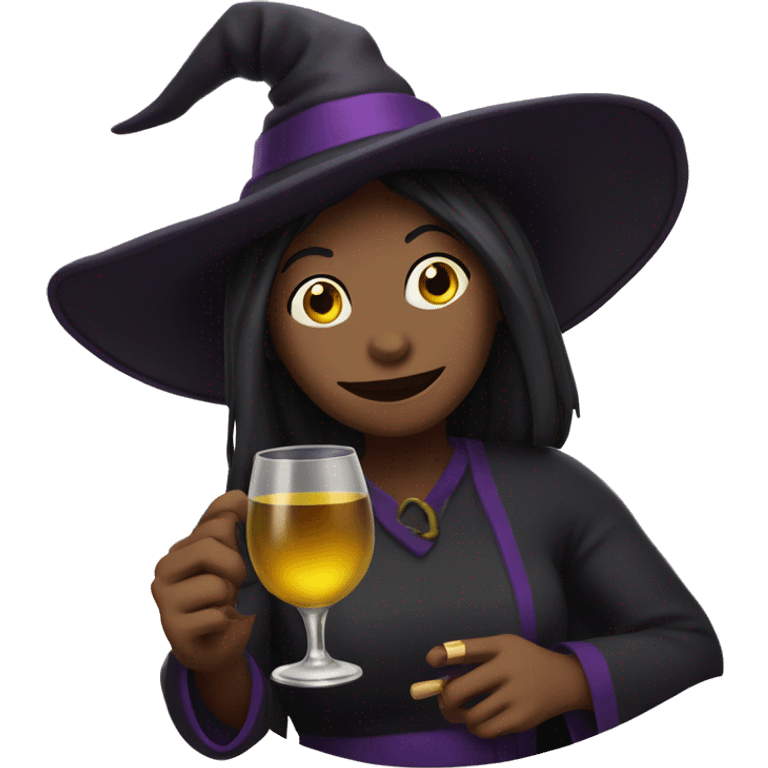 Witch with cup of wine emoji