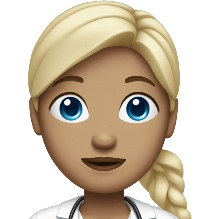 Full body White Pregnant doctor blue eyes, blond hair showing belly emoji