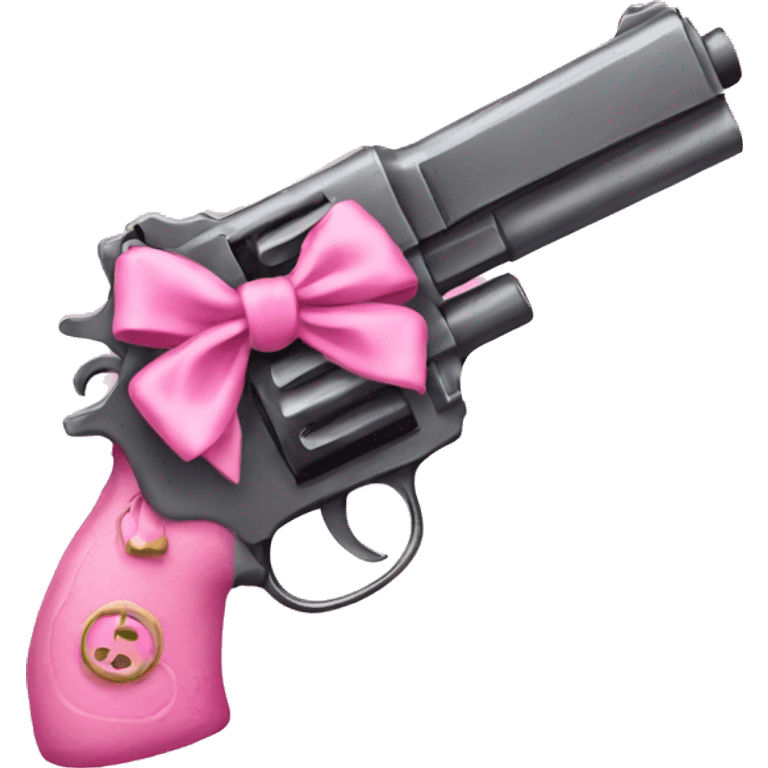 pink pistol with  pink bow emoji