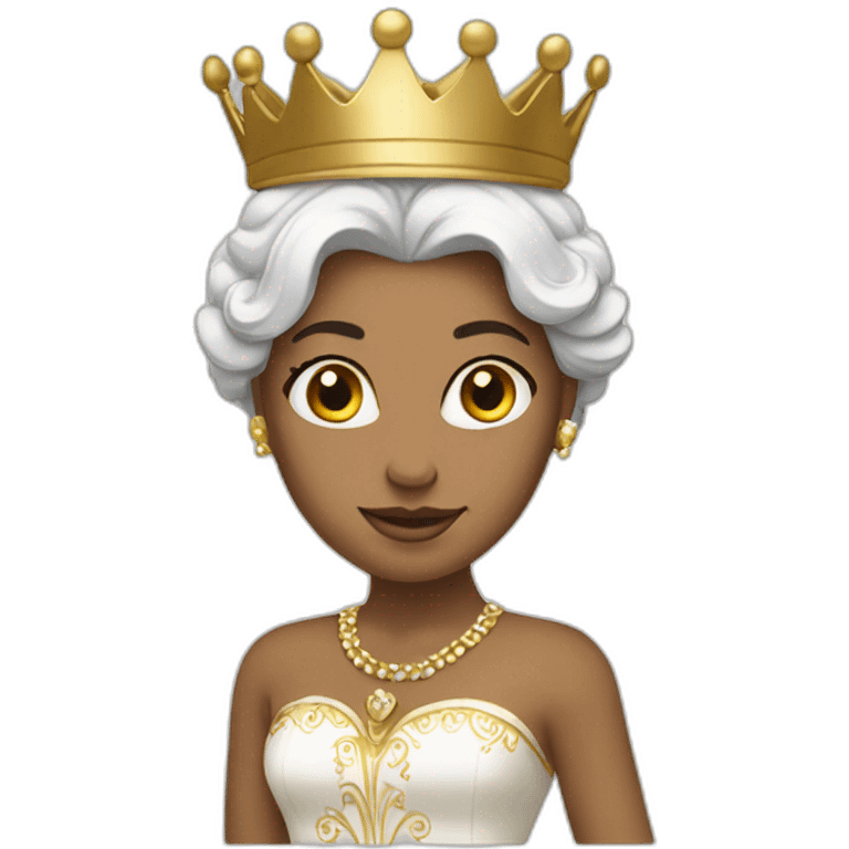 Queen white with gold dress emoji