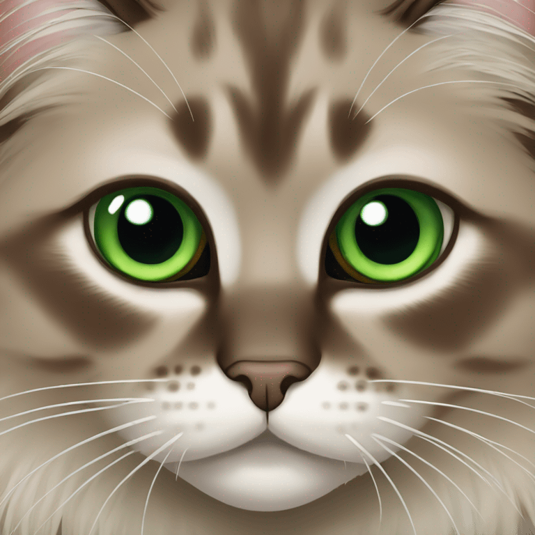 brown Ragdoll cat with green eyes  emoji