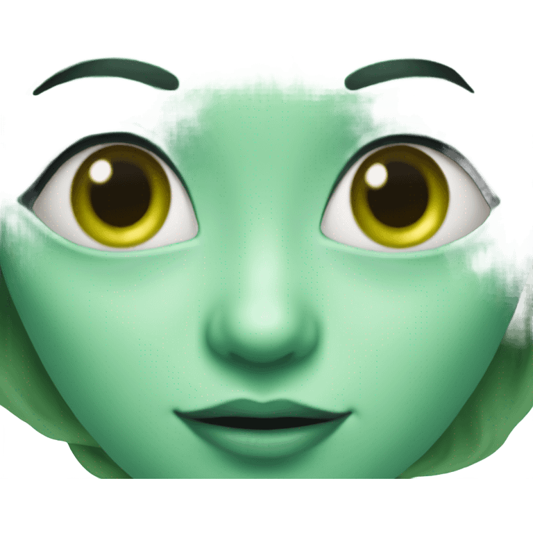 Photo realistic, alien female green emoji