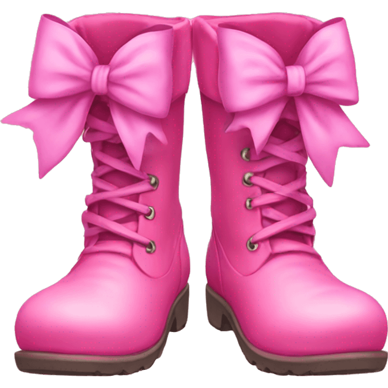 pink boots with bows  emoji