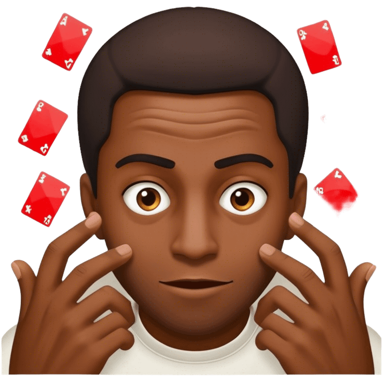 Black guy playing crazy 8 emoji