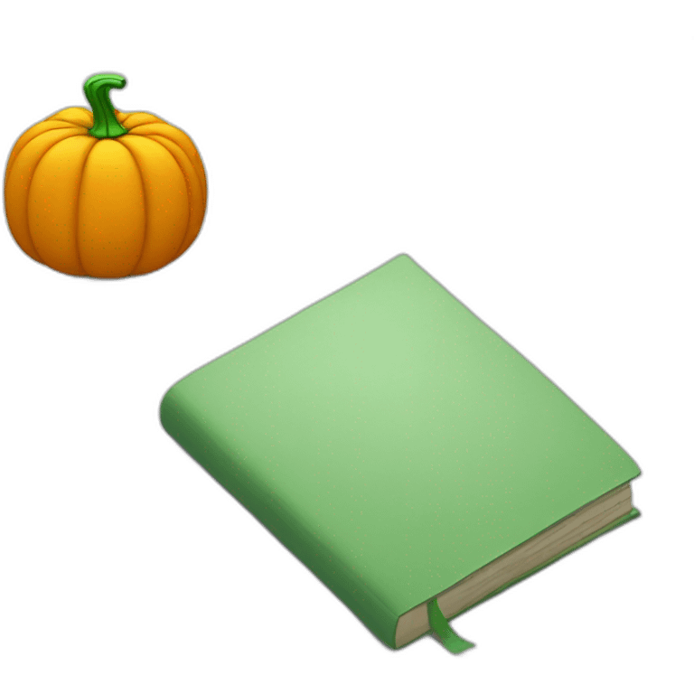 Pumpkin with a Green book emoji