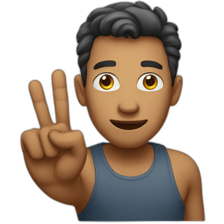 MAN showing four finger  emoji