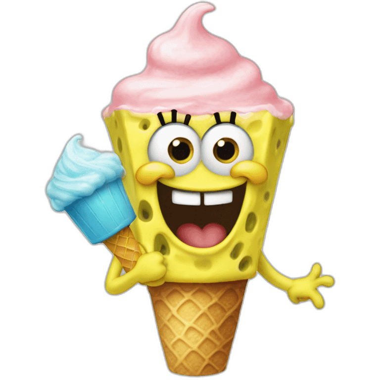 SpongeBob Eating Ice Cream emoji