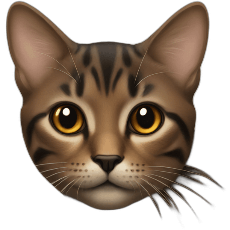 Portrait Small Cat brown black emoji