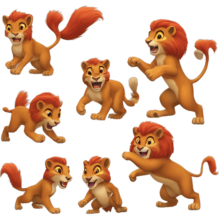 Lion guard fighting a horde of red squirrels  emoji