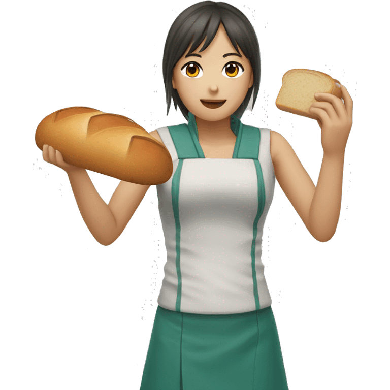 asuka with bread emoji