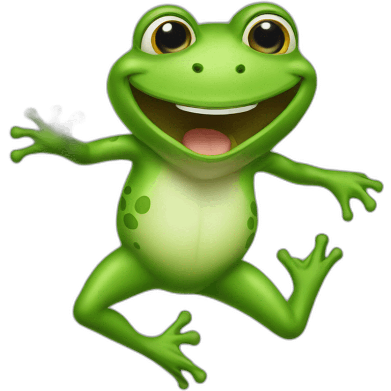 a frog jump emoji