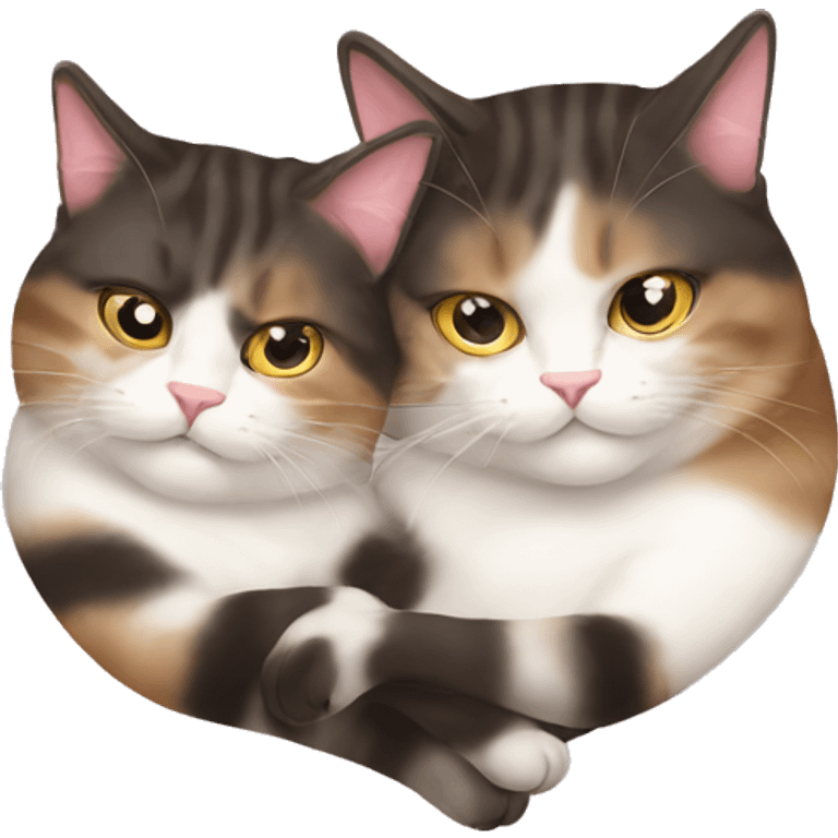 2 cats cuddling emoji