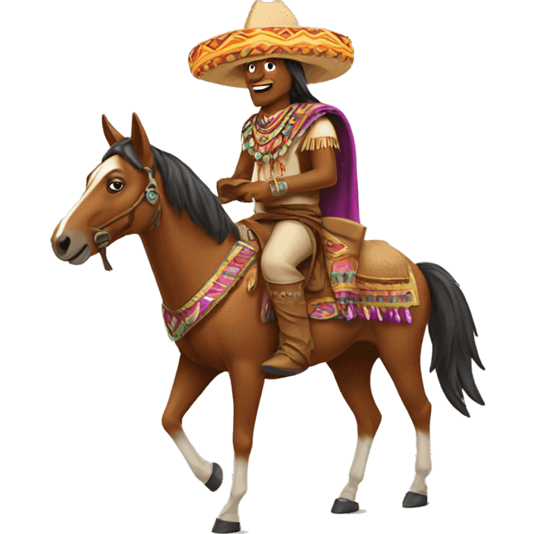 Indian on horse eating Taco Bell  emoji