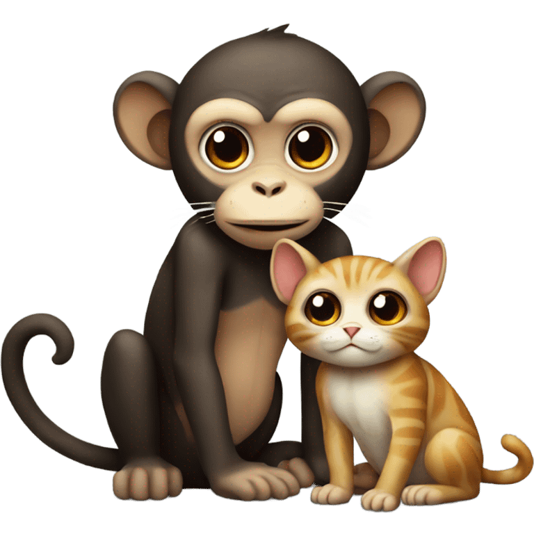 Monkey on a cat  emoji