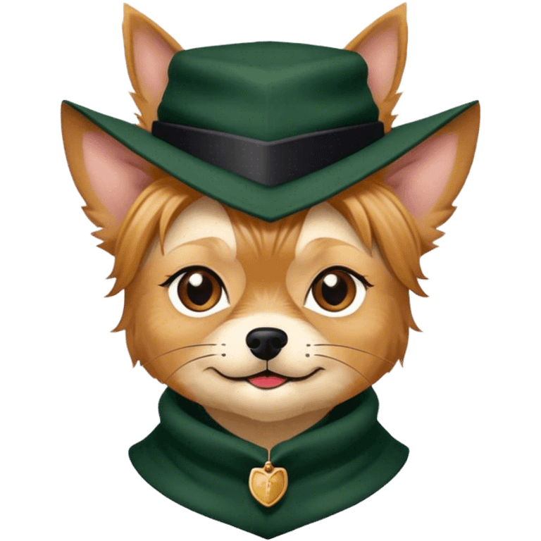 Minerva McGonagall as a Yorkshire terrier hat included emoji